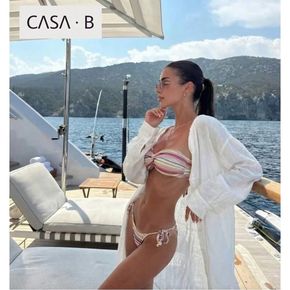 SOON💫to CASA B | The Bahia Stripe Bandeau Bikini Set
